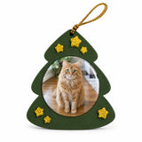 Enfeite de Natal com a foto de um gato