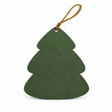 Verso liso do enfeite de Natal com o cordão dourado